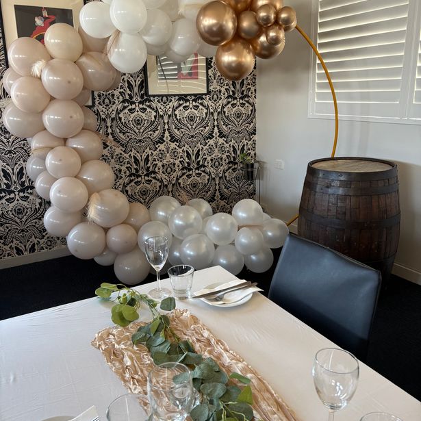 Balloon decoration inside the restaurant
