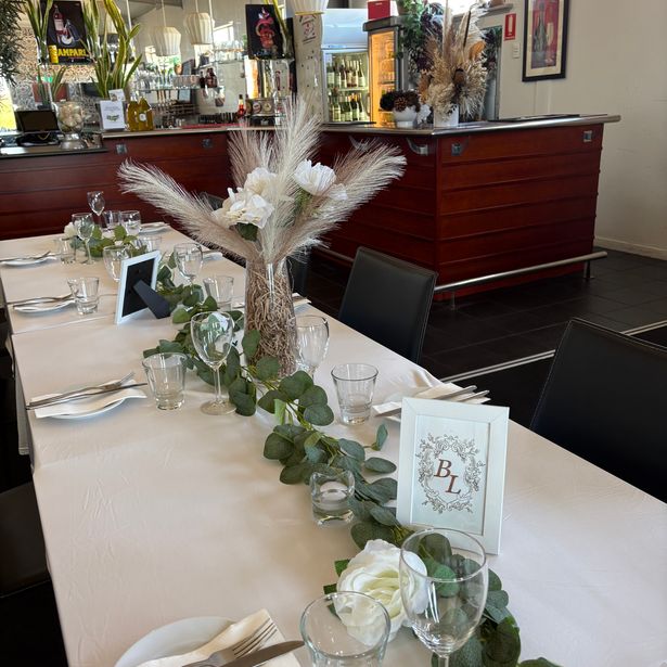 table decoration with flowers.