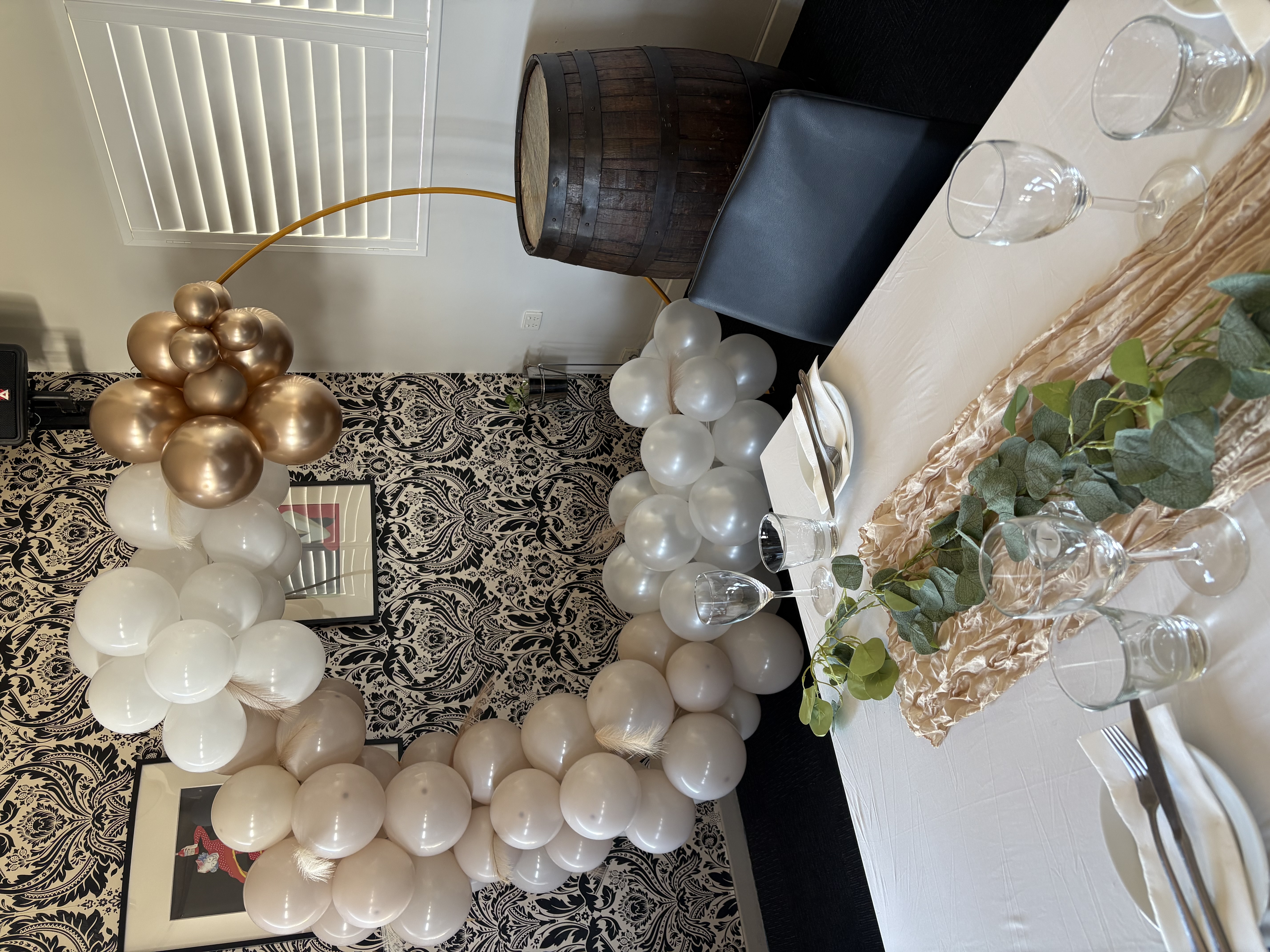 Balloon decoration inside the restaurant